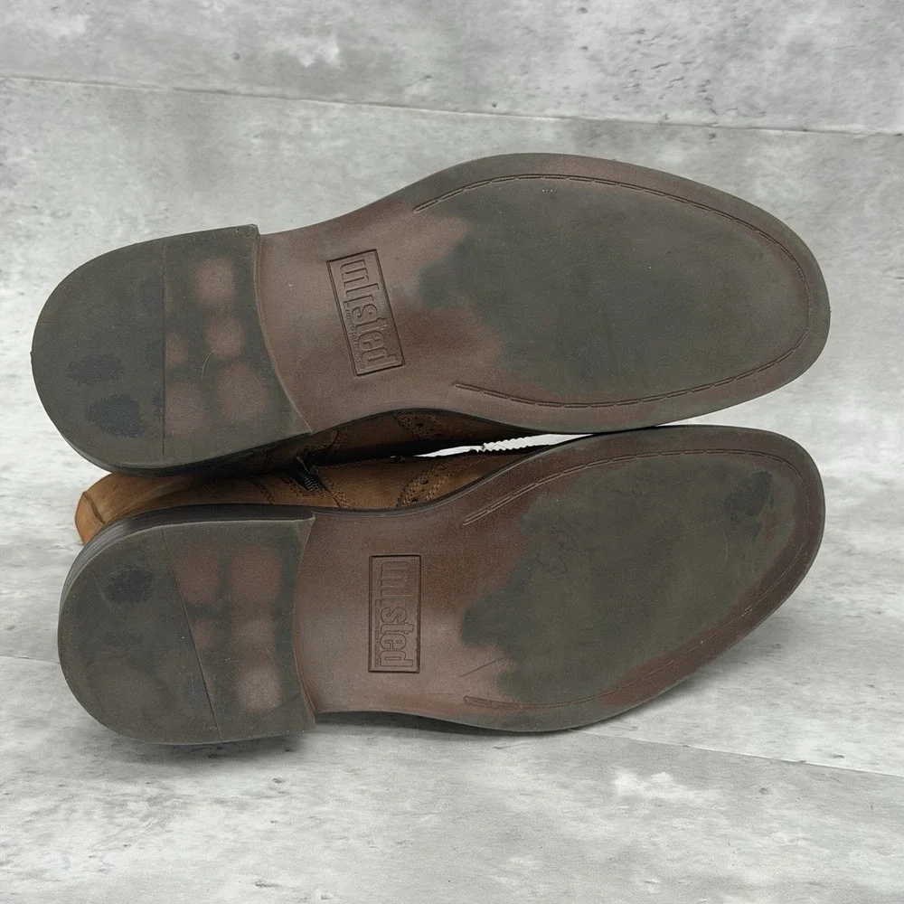 Men's Kenneth Cole Unlisted Buzzer Boots Size 10.5 Brown Suede Leather Side Zips